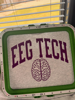 Embroidered EEG Tech Sweatshirt: Brain Waves Neurodiagnostic Design