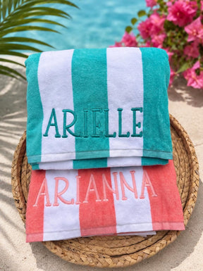 Personalized Embroidered Beach Towel |Custom Name Beach Towel | Kids Beach Towel | Pool Towel | Vacation Gift | Summer Gift | Monogram Towel