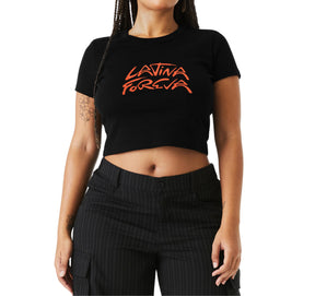 Latina Foreva Glitter Baby Tee| Tropicoqueta merch | Concert outfits| karol g merch| bella canvas crop top